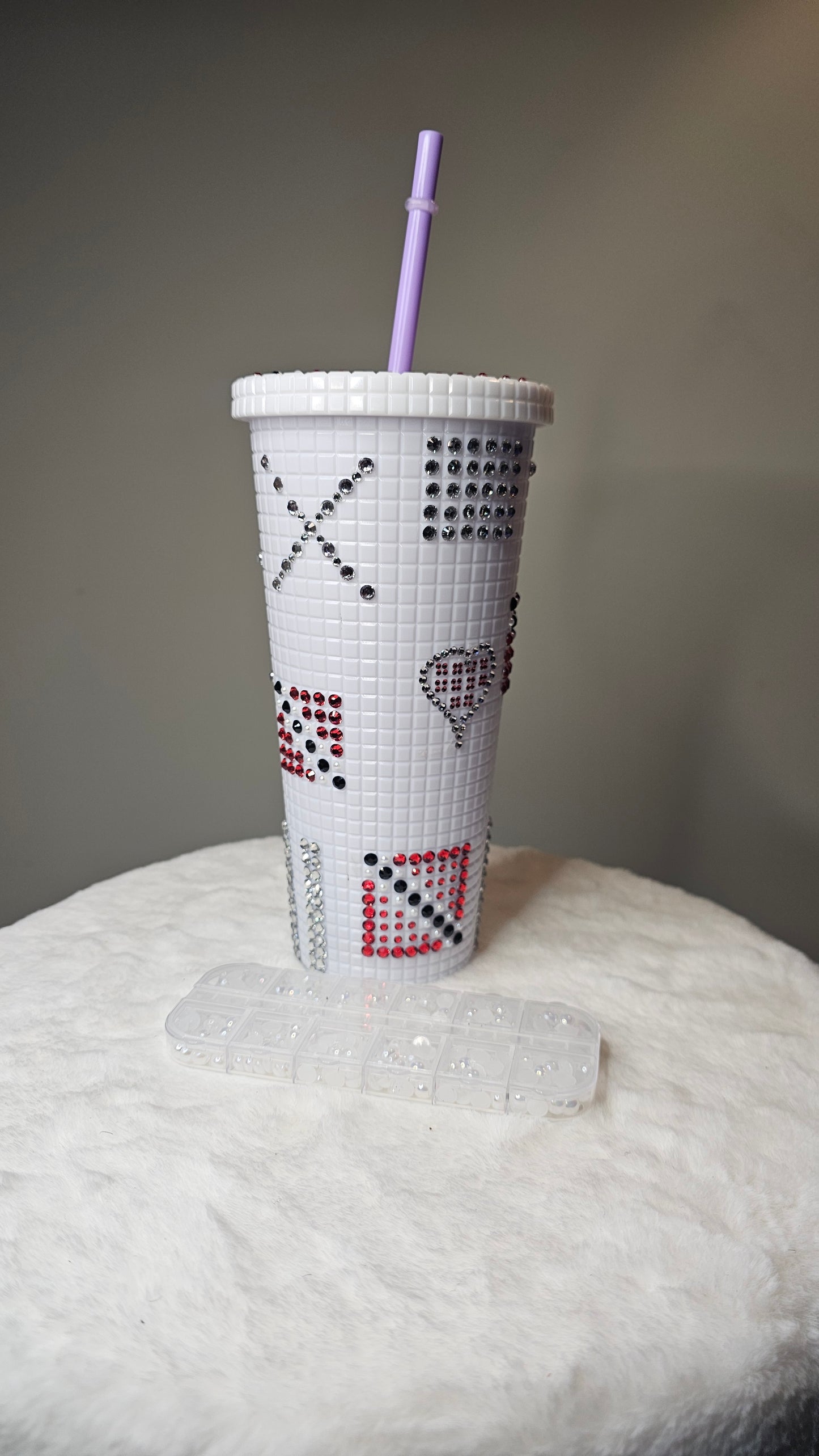 White Custom Checkered Cup